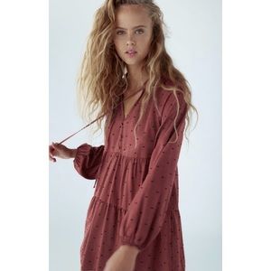 Zara Dotted Mesh Mini Dress